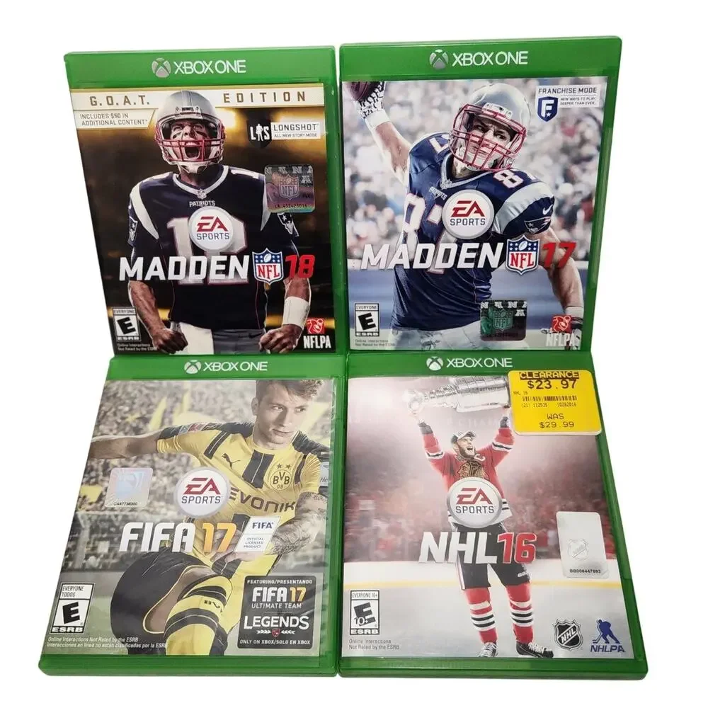 Xbox One Sports Games Madden, FIFA, And NHL Lot Of 4 Pre-owned